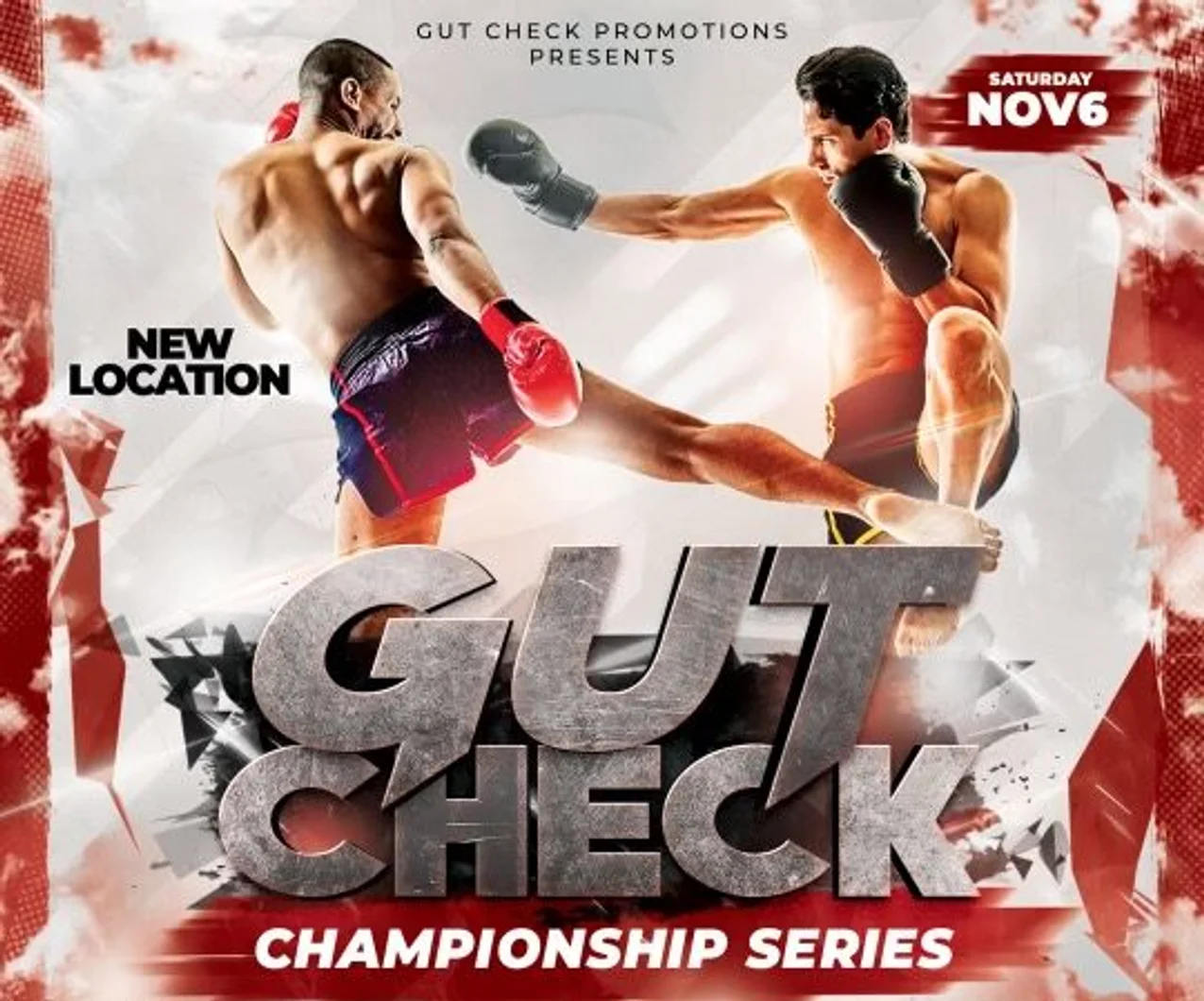 Official fight event poster for Gut Check Championship Series - Muay Thai & Kickboxing | November 6, 2021